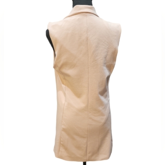 Adrienne Vittadini light blush pink long open front vest sz small - Picture 4 of 5